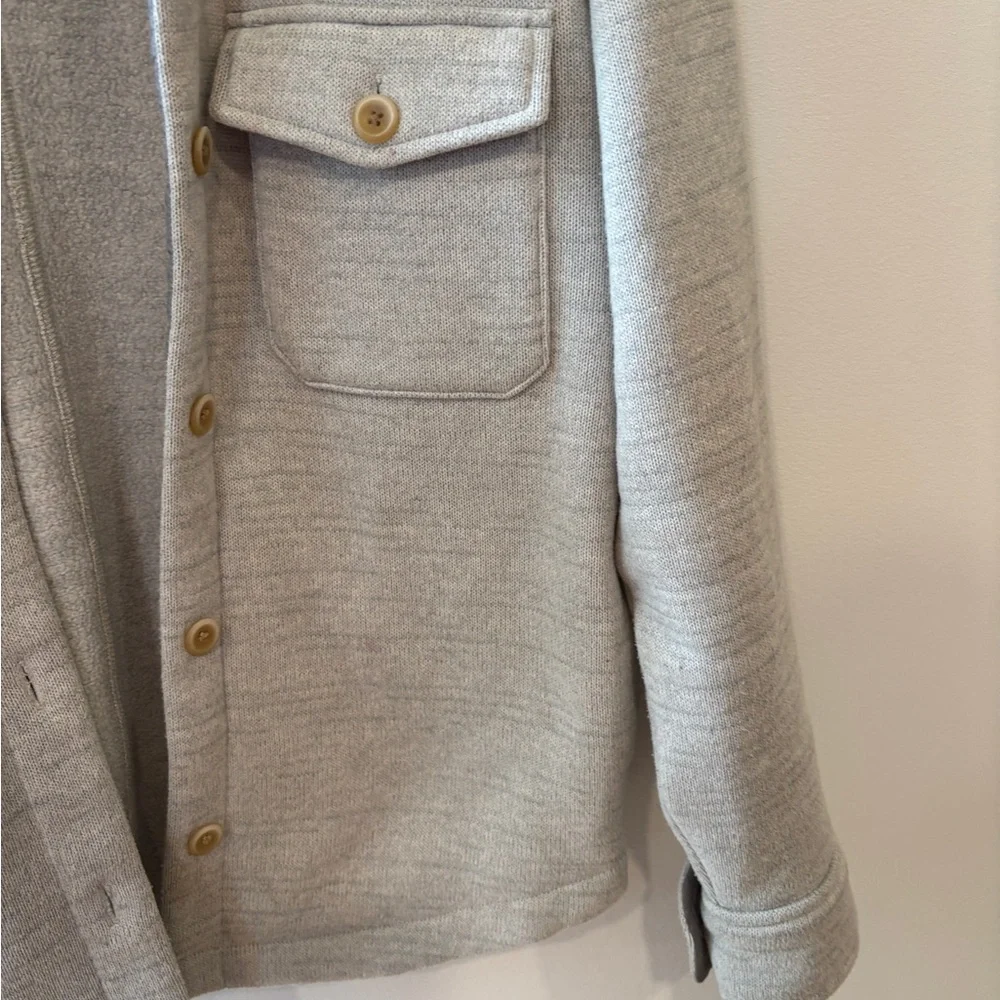 prAna Women’s Tri Thermal Shacket - Light Gray Wool-Blend Button Front - Small - Picture 2 of 8